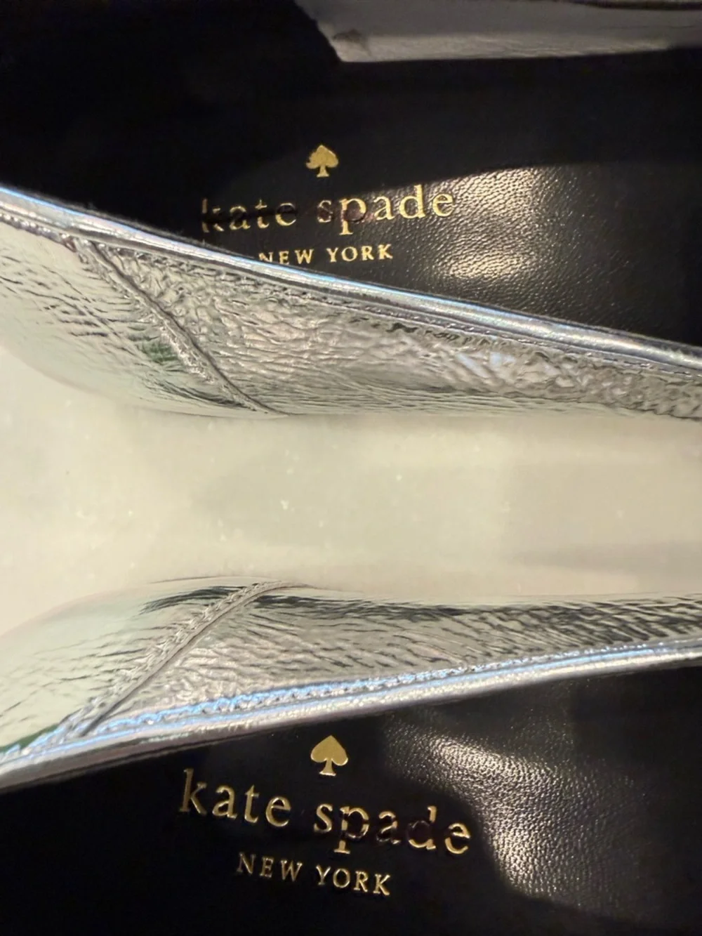 Kate Spade METALLIC SILVER Women's Genevieve Loafers, US 8 M NEW IN BOX